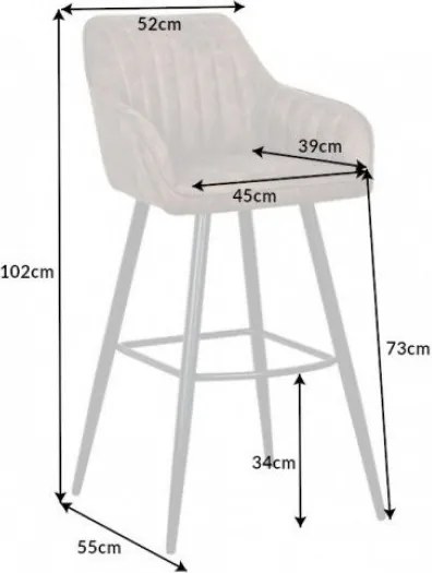 Set 2 scaune de bar Turin microfibra taupe vintage