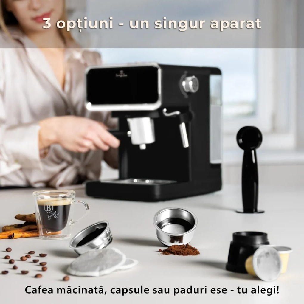 Espressor digital 3 in 1 Matte Black Berlinger Haus BH/9851