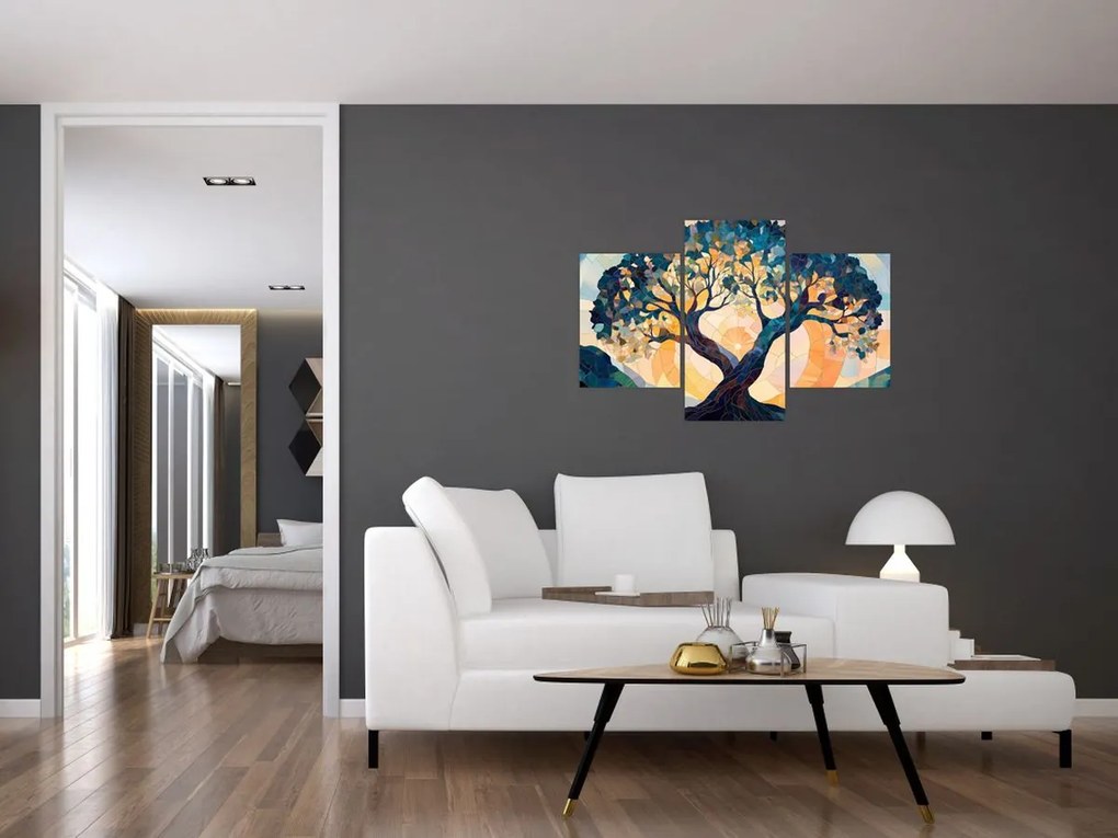 Tablou – Mozaic – soare și arbore II. (90x60 cm)