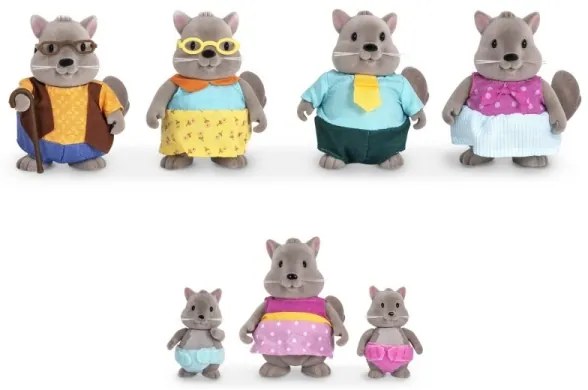 Set de figurine Li'l Woodzeez BUSTLEBERRY familie de veverițe