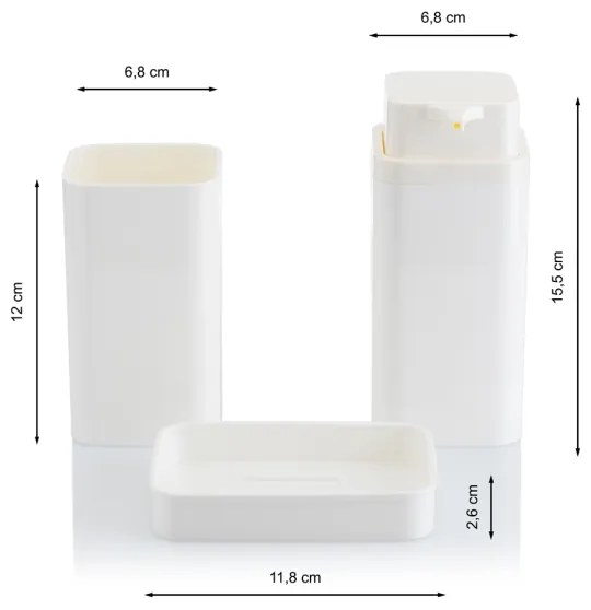 Set de baie SIERRA 5 buc. alb