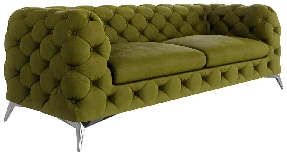 Canapea verde cu tapițerie din catifea 225 cm Chelsea – Ropez