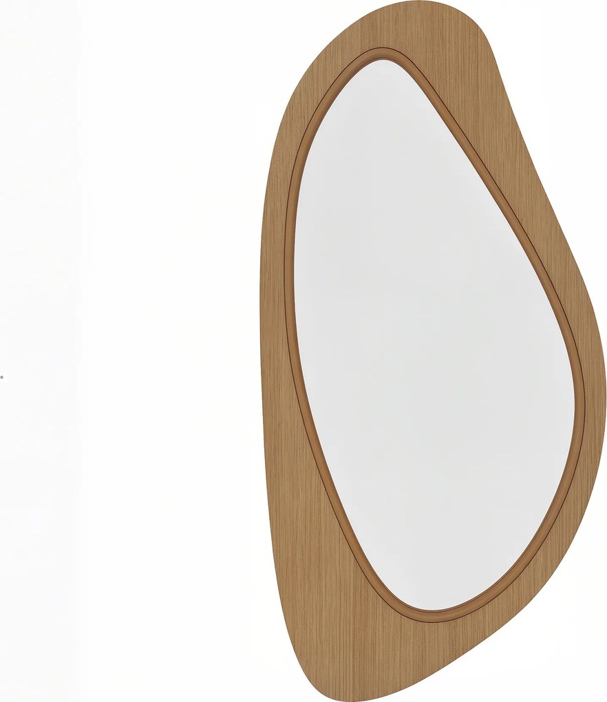 HOMCOM Oglindă de perete tip fereastră cu ramă din furnir de pin pentru dormitor și camera de zi, 91,5 x 45 x 3 cm, lemn natural | Aosom Romania