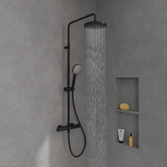 Coloana de dus cu baterie termostatata Villeroy&Boch Universal finisaj negru mat