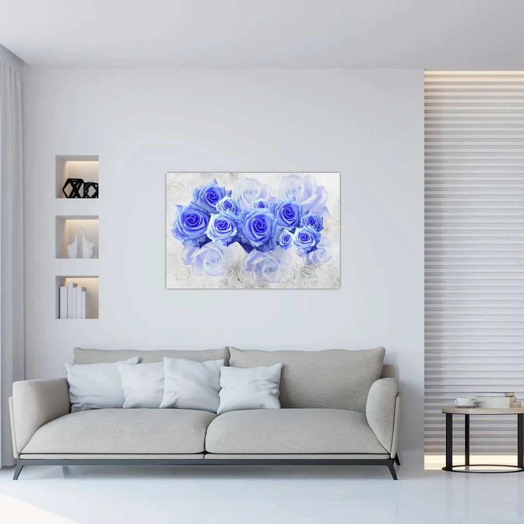 Tablou - Trandafiri albaștri (90x60 cm)