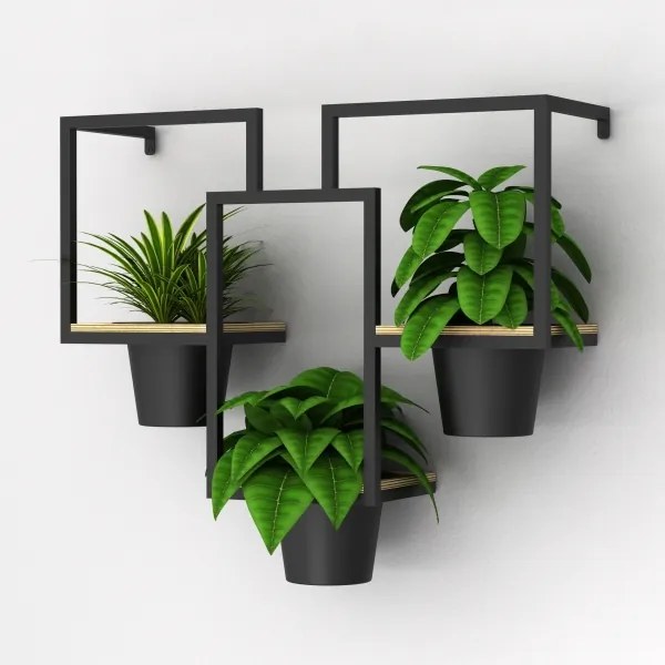 Ghiveci de flori de perete 46x53 cm negru