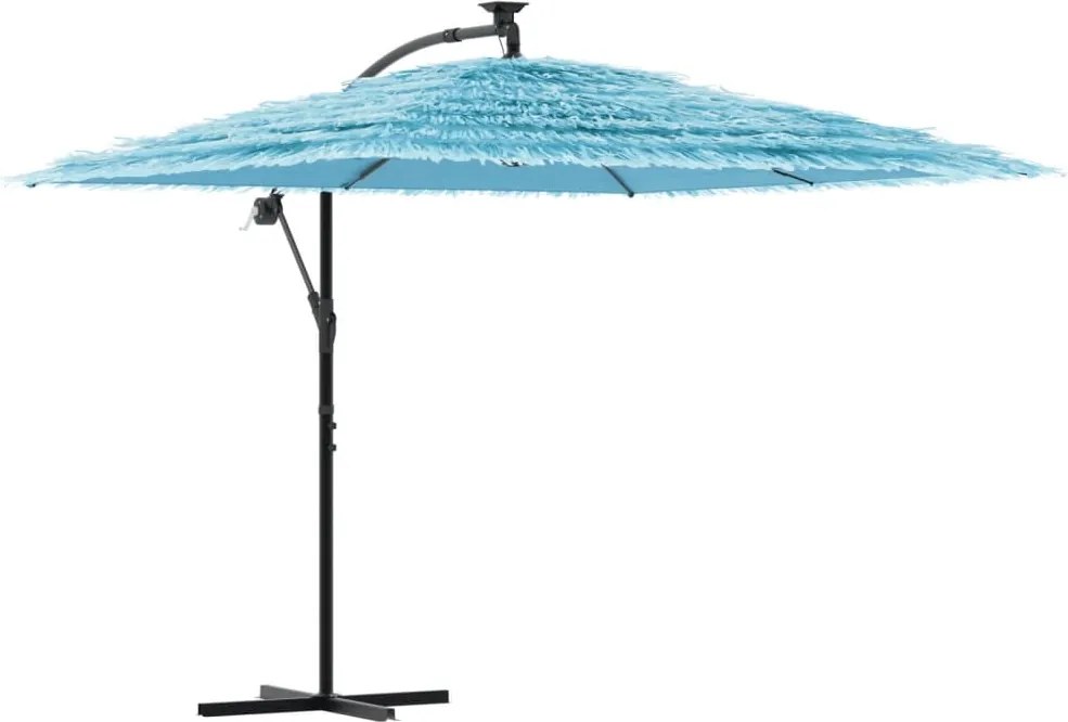 vidaXL Umbrelă soare de grădină stâlp din oțel, albastru 269x269x235cm