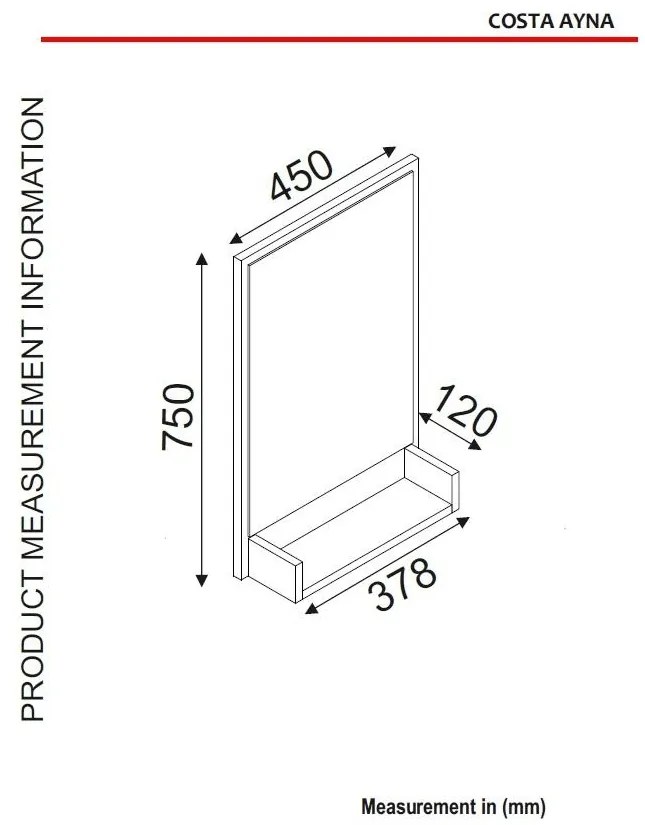 Oglindă decorativă Bimuvo 1 (negru) . 1093610