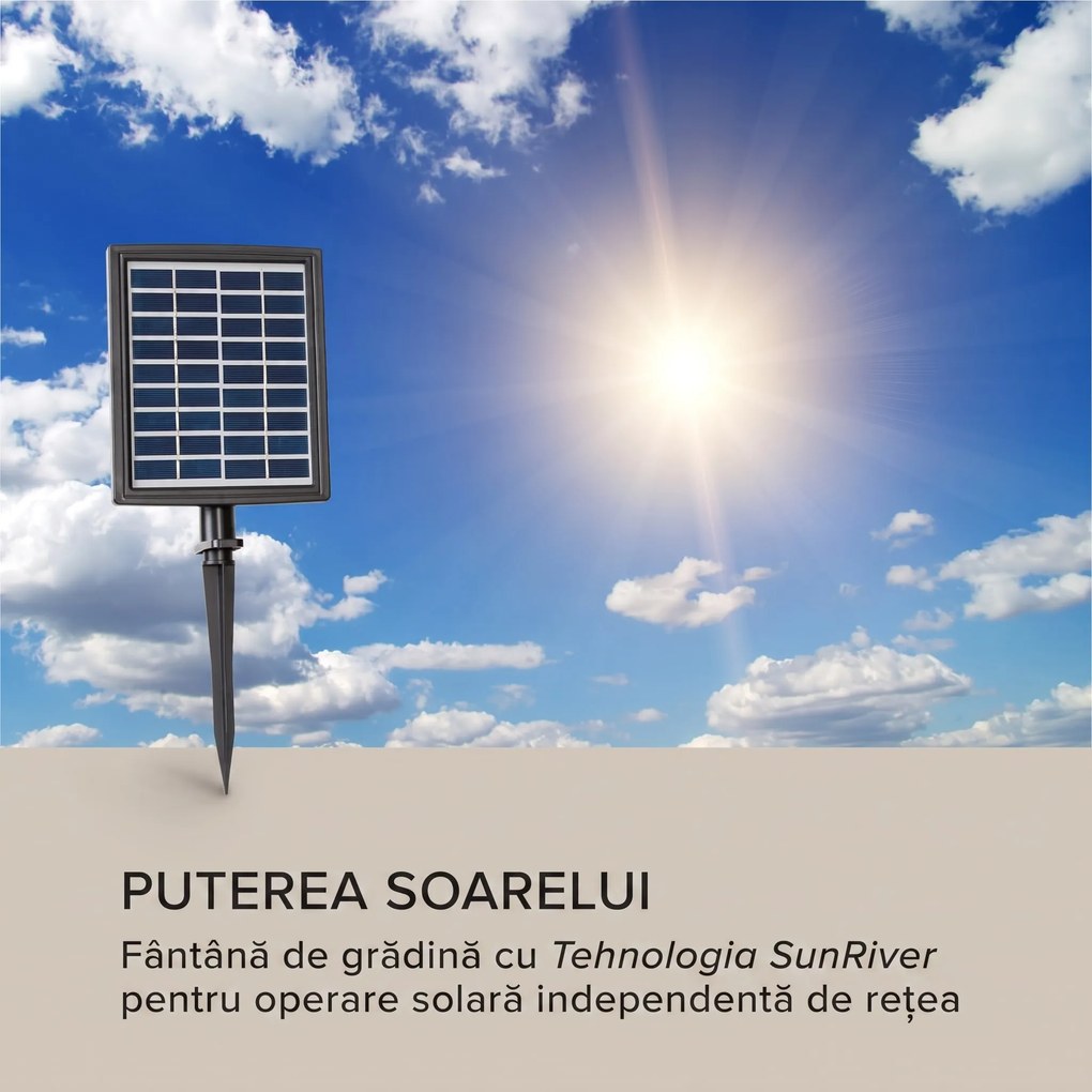 Blumfeldt Messina, fontană cascadă, fontană solară, fontană de grădină, 4 niveluri, baterie
