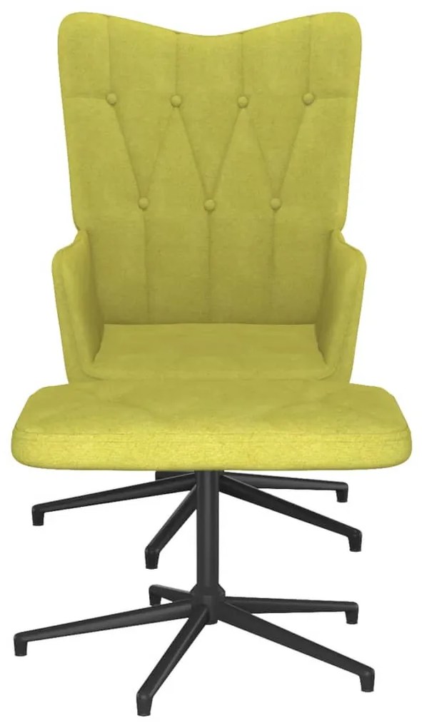 327583 vidaXL Scaun de relaxare cu taburet, verde, textil