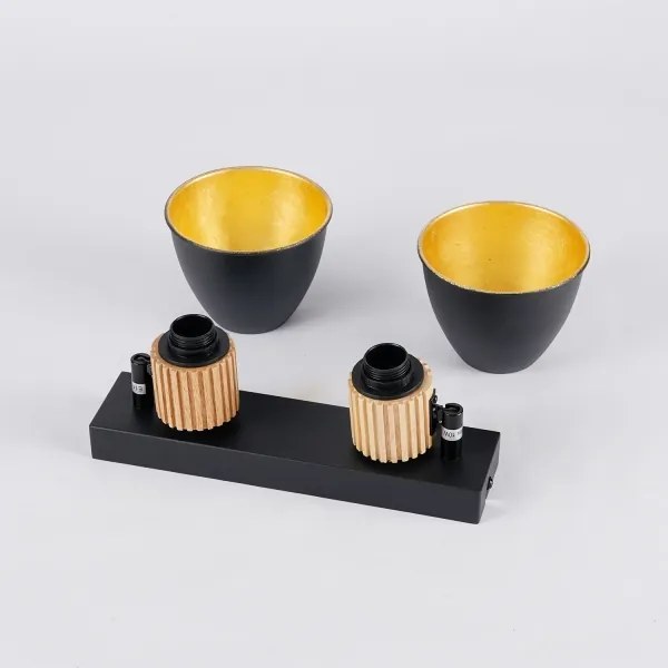 Brilagi - Spot ODENSE 2xE14/10W/230V lemn de cauciuc/negru