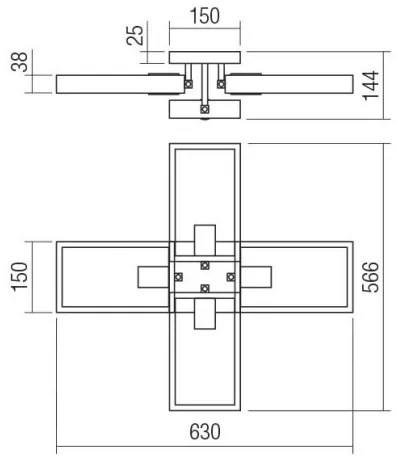 Plafonieră TIMBER 4xE27/42W/230V Redo 01-1969
