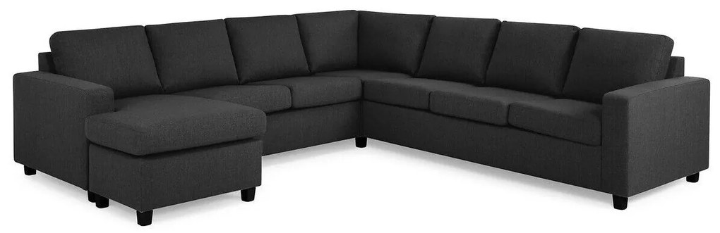 Colțar Scandinavian Choice C168Antracit, Negru, 284x284x80cm, Picioare: Plastic