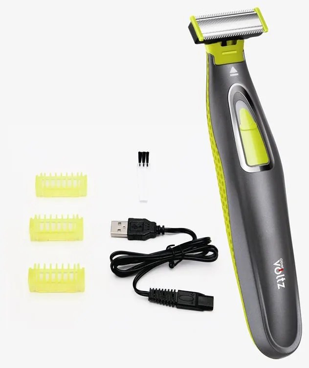 Aparat de ras fara fir Oliver Voltz OV51812C, 5 W, USB, 300 mAh, Lama detasabila, Negru/Galben