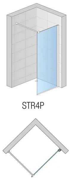 Paravan de dus tip Walk-in SanSwiss Easy STR4P 130 cm sticla securizata 8mm anticalcar