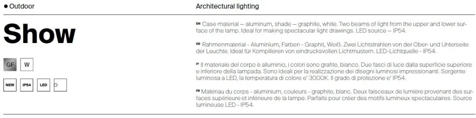 Aplica LED ambientala de exterior IP54 Show grafit