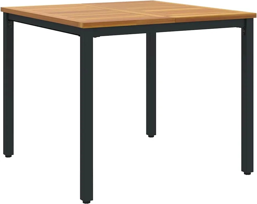 vidaXL Masă de exterior Natural și Negru 90 x 90 x 75 cm