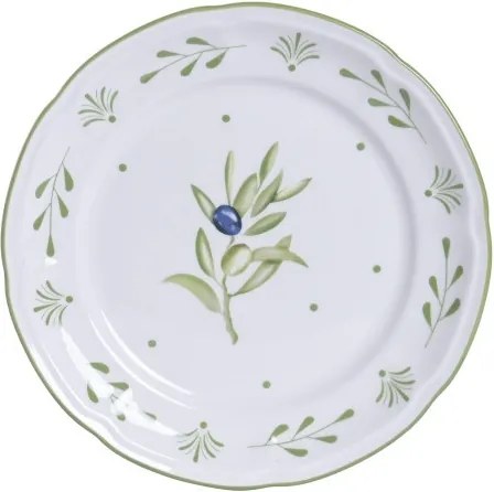Farfurie stil Mediterraneean verde , din portelan , "Oliv"