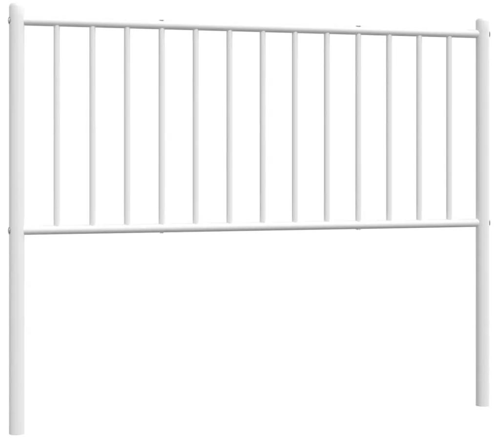 350961 vidaXL Tăblie de pat metalică, alb, 107 cm