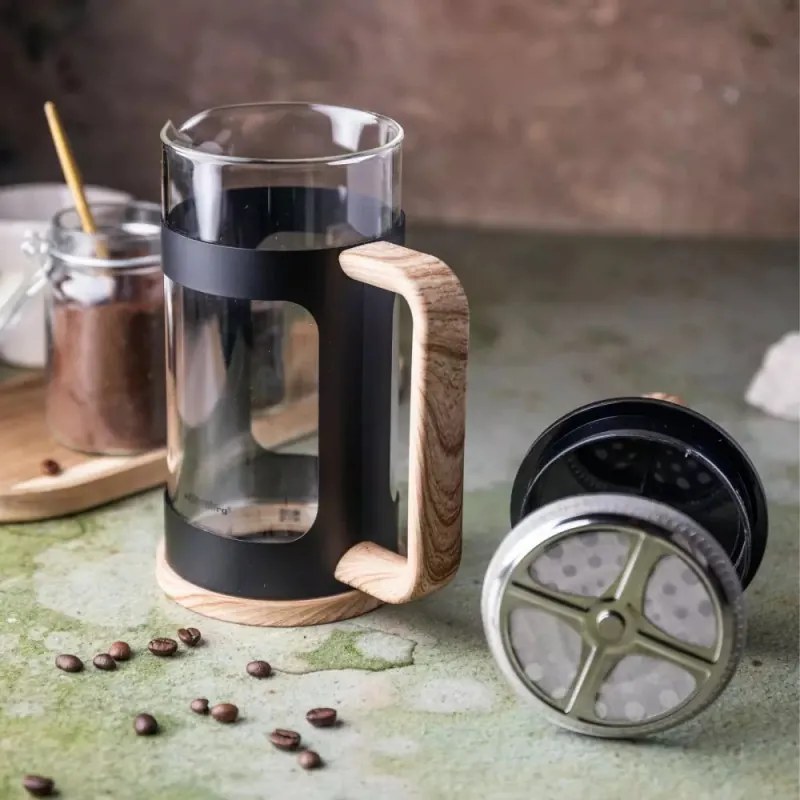Presă de cafea franceză Klausberg KB 7680, 0,600 l, sticlă, negru/maro