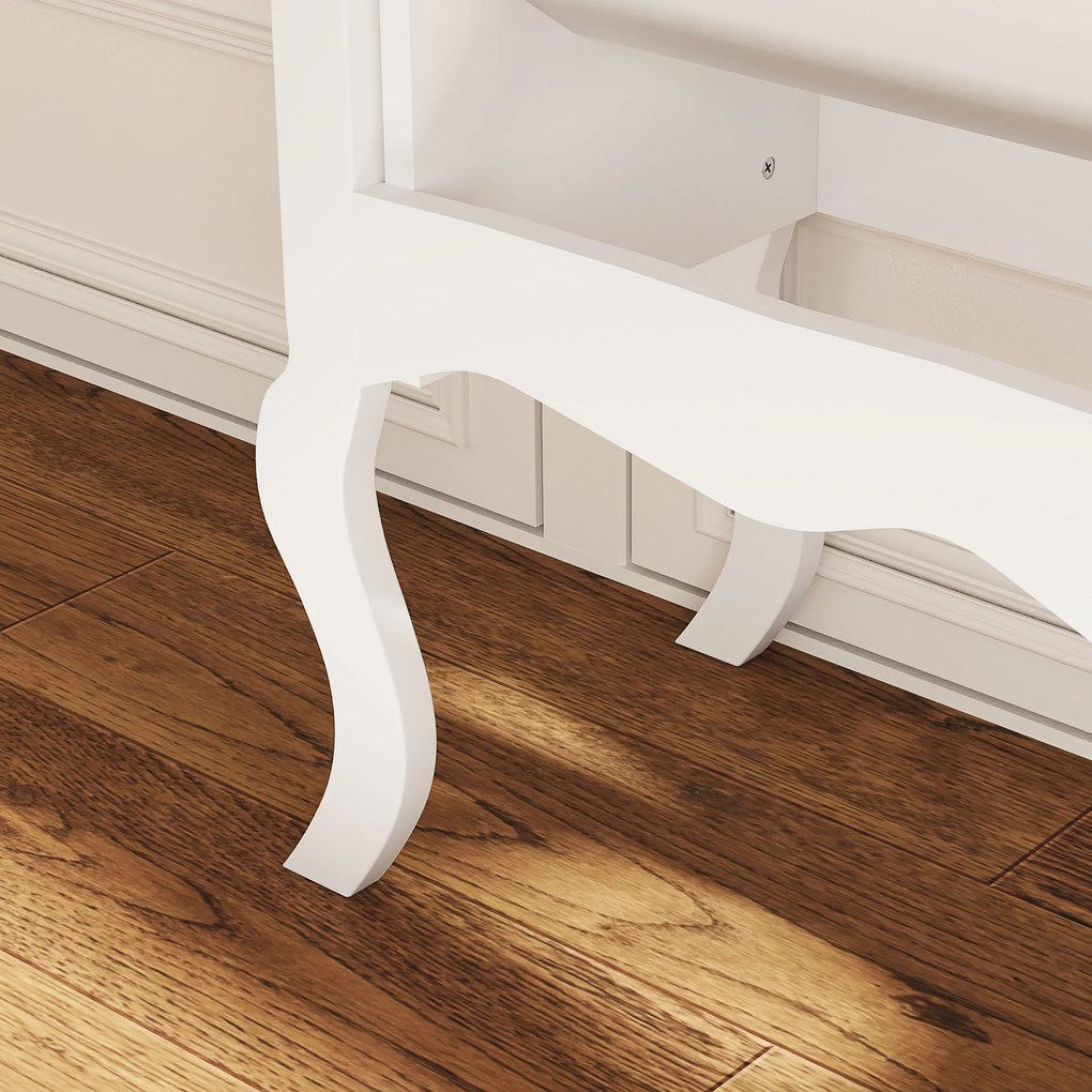 HOMCOM Șifonier Îngust cu 2 Sertare Abatibile Rafturi Reglabile pentru 16 Perechi de Pantofi 84x29x109 cm Alb | Aosom Romania