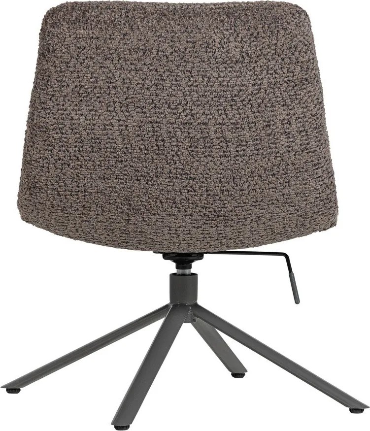 Fotoliu maro pivotant cu tapițerie din țesătură bouclé Soren – WOOOD