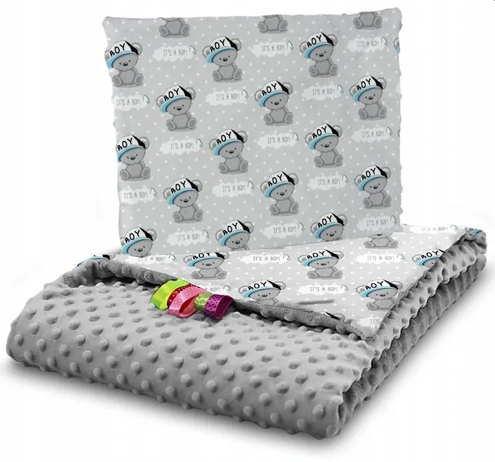 ShopJK PĂTURĂ PENTRU CĂRUCIOR CU PERNĂ BOY 75x100 CM