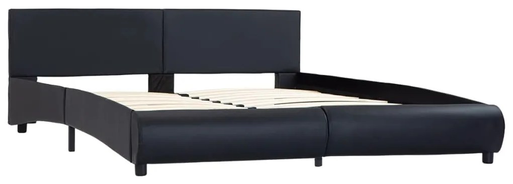 285454 vidaXL Cadru de pat, negru, 160 x 200 cm, piele artificială