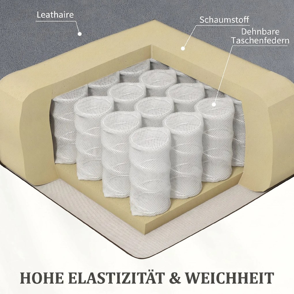HOMCOM Scaun Electric cu Masaj prin Vibrații și Căldură, Scaun din Piele pentru Vârstnici cu Telecomandă și Buzunar Lateral, 90x95x103 cm, Gri