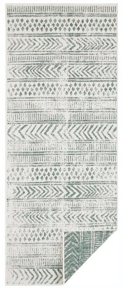 Covor adecvat pentru exterior NORTHRUGS Biri, 80 x 250 cm, verde-crem