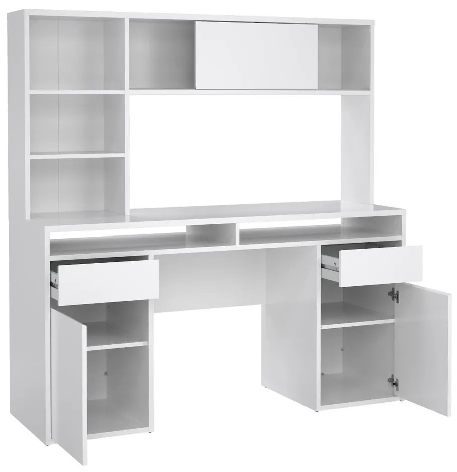 Birou Felix LUX, alb lucios