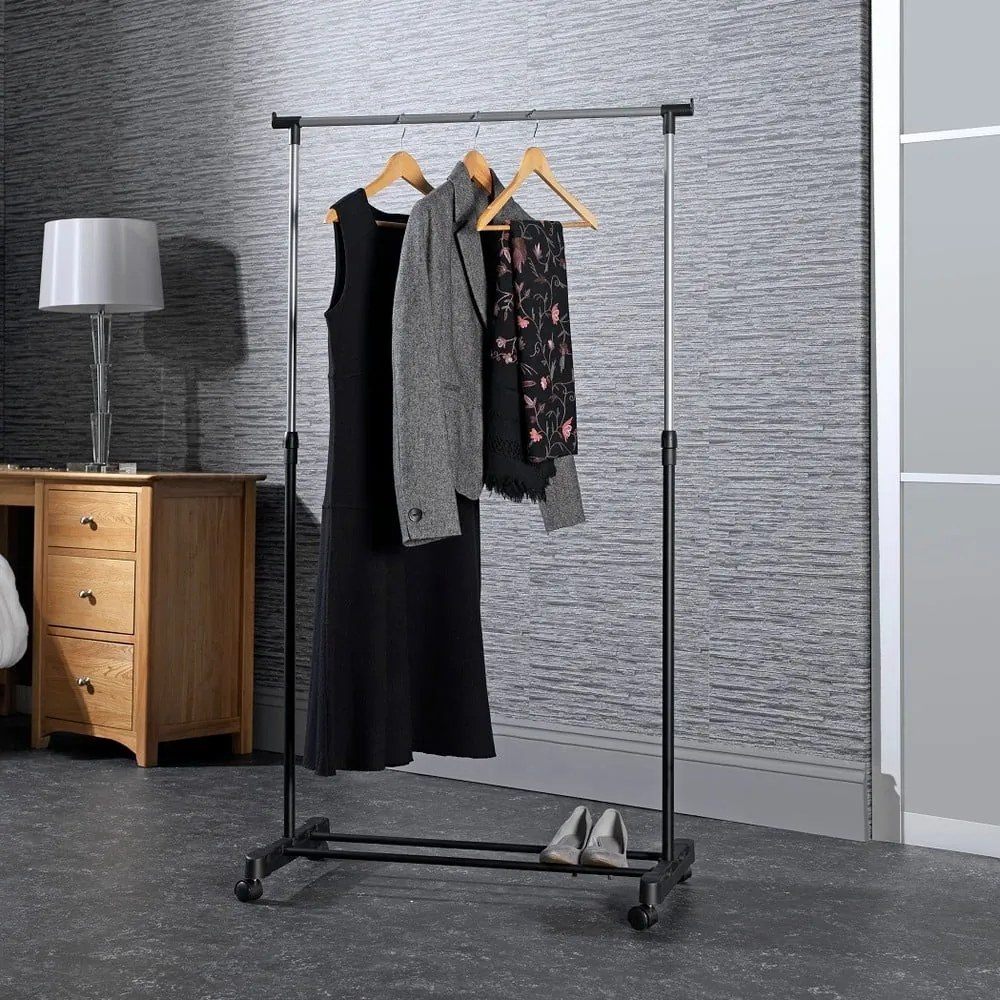 Suport pentru haine negru din metal 85x94x48 cm – Addis