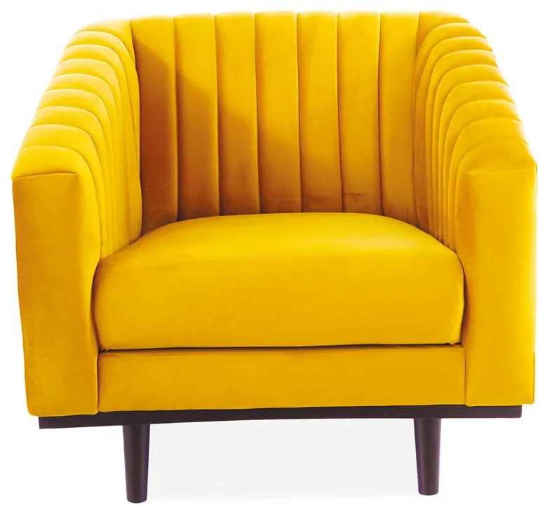 Fotoliu catifea relax Culoare Mustar / wenge, ASPREY 1 VELVET