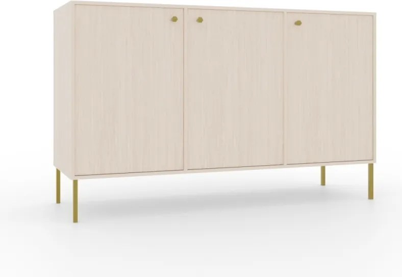 Comodă cu trei usi, 124x41x74cm, Tili System, ADRK Furniture (Culoare: Negru / Negru)