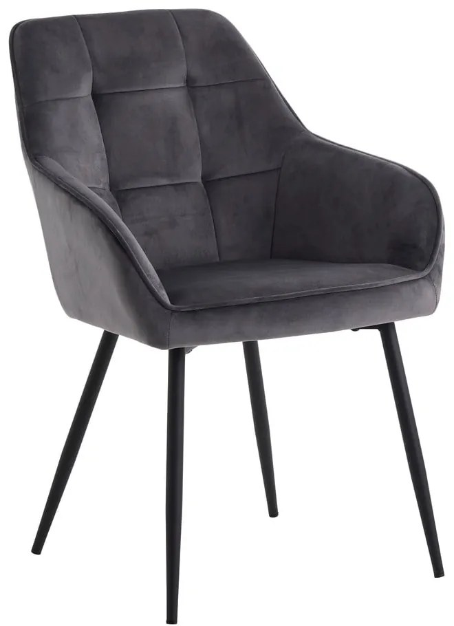 Set de scaune de sufragerie gri cu cotiere 2 buc. tapițat Nolan Square – Unique Furniture