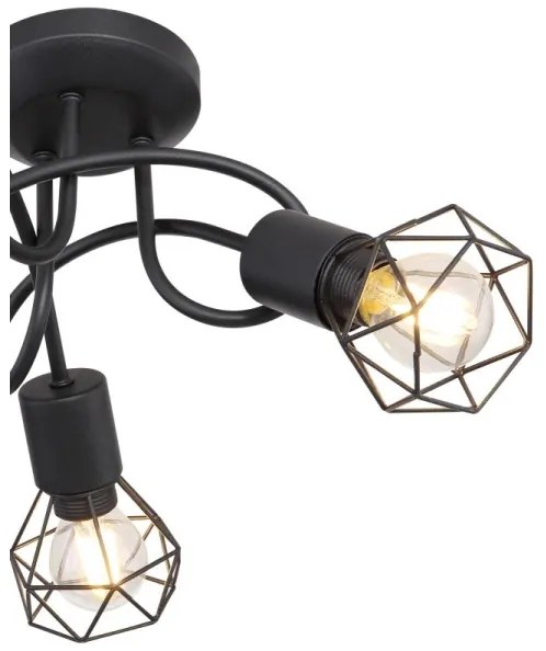 Lustră LED aplicată XARA 3xE14/6W/230V neagră Globo