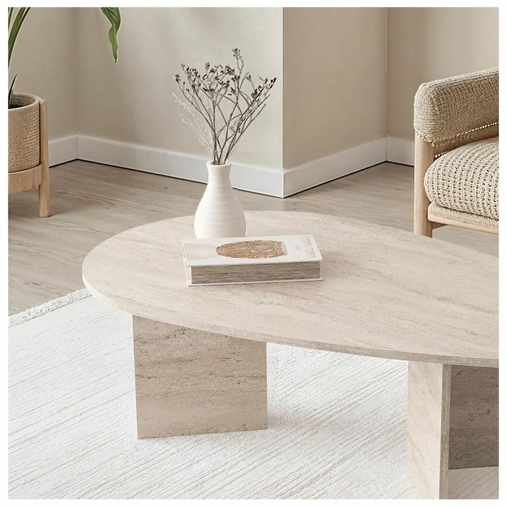 Măsuță de conferință Flap Travertine