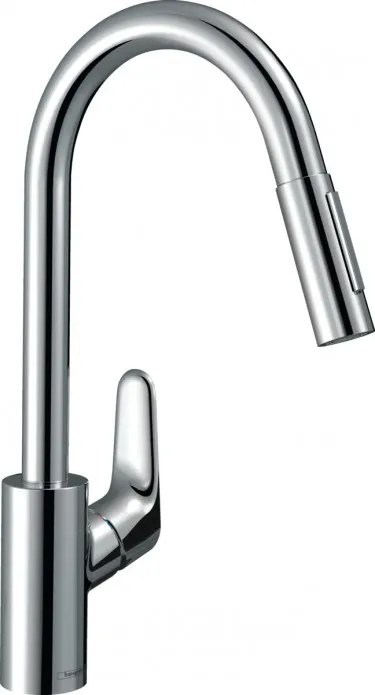 Baterie bucatarie cu pipa extractibila, Hansgrohe Focus 240, crom, 31815000
