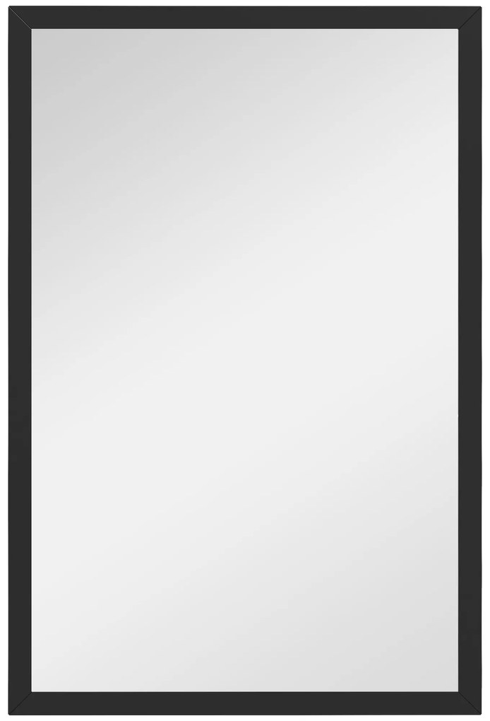 HOMCOM Oglindă murală rectangulară 60 x 40 cm, cadru din lemn negru, ideală pentru baie, living sau dormitor | Aosom Romania