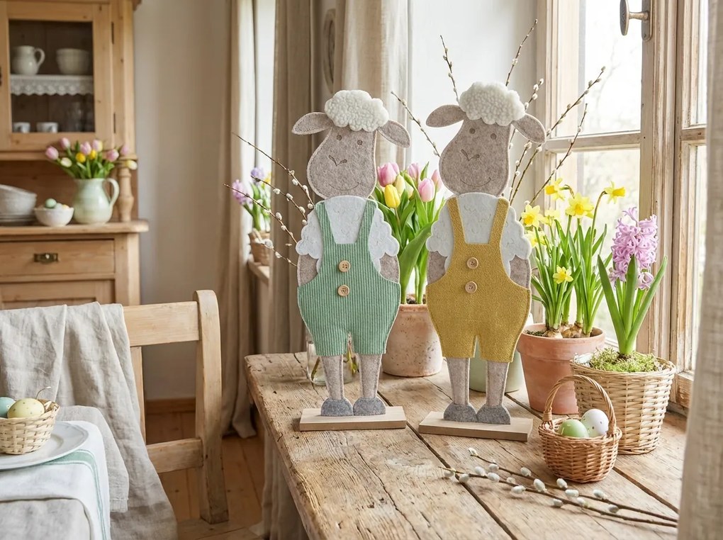 Decoratiune de Paste FELT LAMB 50 cm - mai multe culori Culoare: Galben