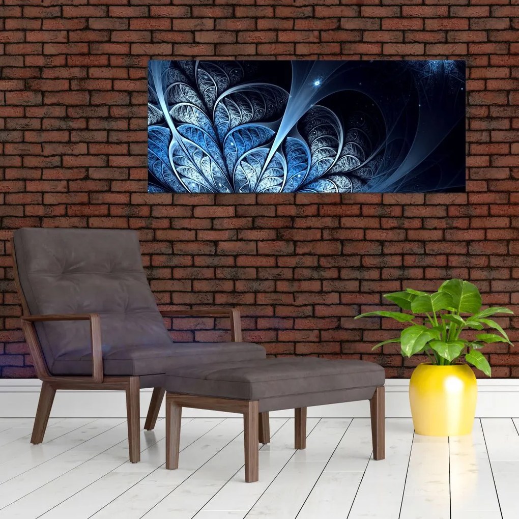 Tablou - Floare albastru închis (120x50 cm)