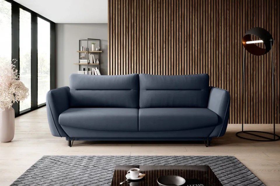 Canapea tapitata, extensibila, cu spatiu pentru depozitare, 236x90x95 cm, Silva 02, Eltap (Culoare: Mov inchis / Poco 40)