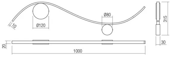 Aplică LED WAVE LED/11W/230V alamă Redo 01-3112