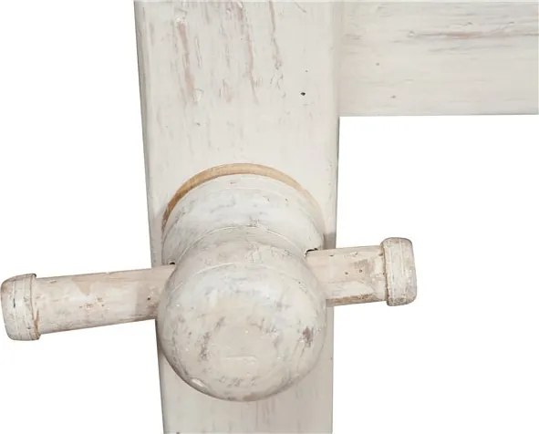 Banc de tamplar, L116 63 H90 cm, 4 sertare, alb antic, lemn masiv