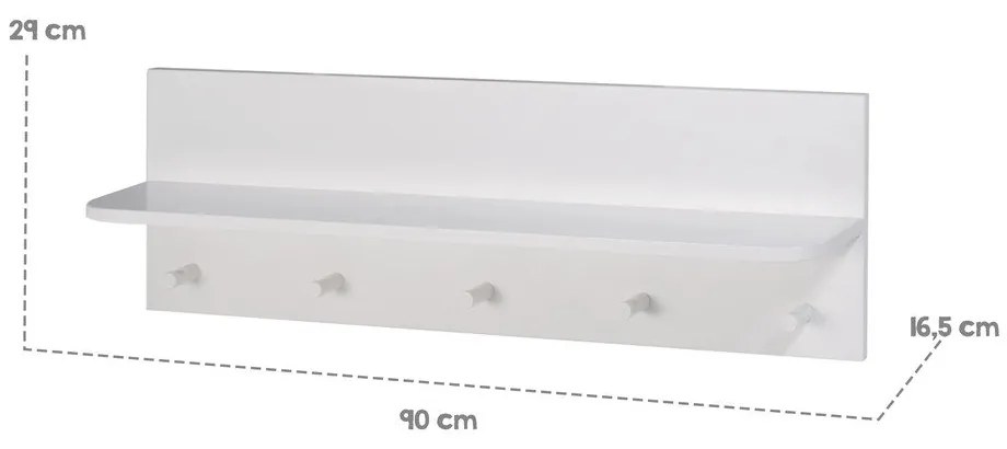 Cuier pentru copii gri deschis de perete Maren 2 – Roba