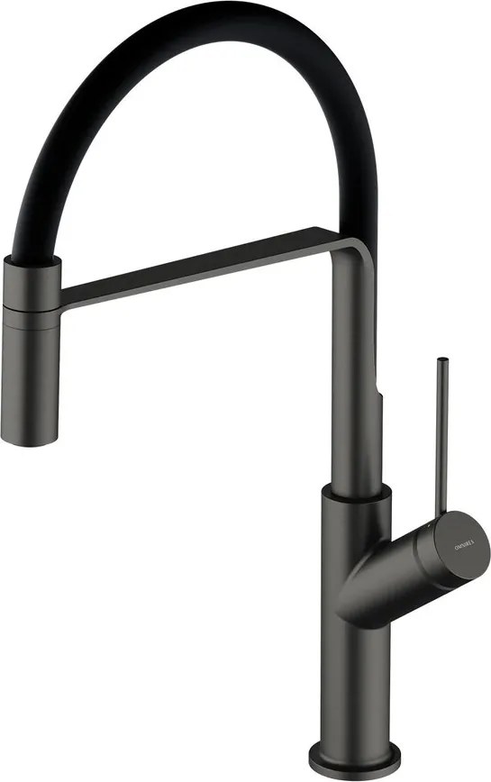 Omnires Vita baterie bucătărie pe picior brushed graphite / matt black