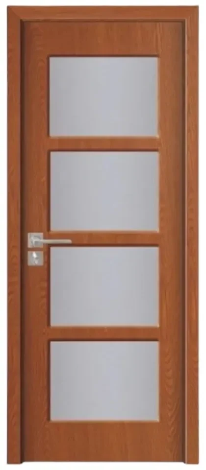Usa Interior din MDF Novo Doors ND317, Cadru din Lemn Masiv, Geam Sablat, KIT COMPLET, Toc , Manere si balamale incluse (Culoare: Gri, Dimensiune: 80