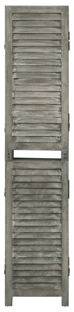 338577 vidaXL Separator cameră cu 6 panouri, gri, 214x166 cm, lemn masiv
