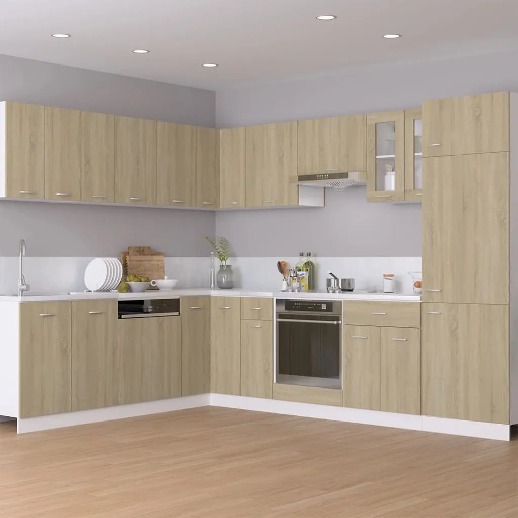 vidaXL Dulap pentru cuptor Lyon, stejar Sonoma, 60x46x81,5 cm