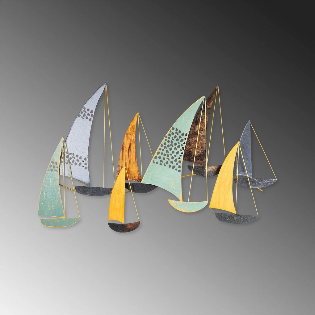 Decoratiune de perete Metal Yavuz, Multicolor, 70x8x111 cm